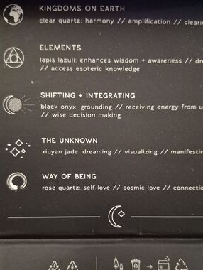 Mystic Elements Crystal Guide Poster - Black & White